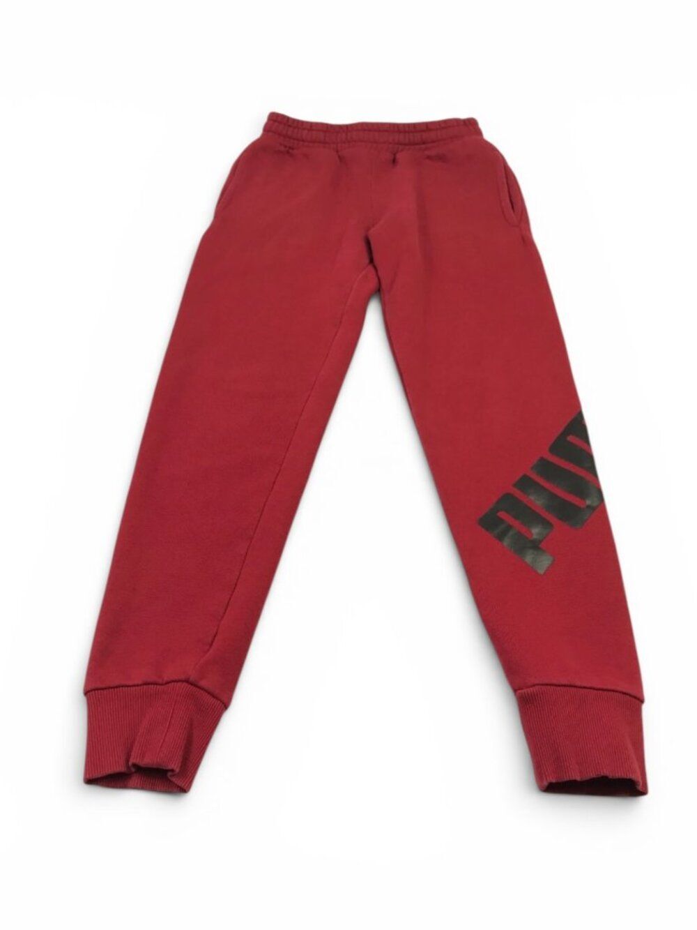 PUMA Mens Bold Logo Jogger Pants Red Sporty Streetwear Casual Sweatpants S